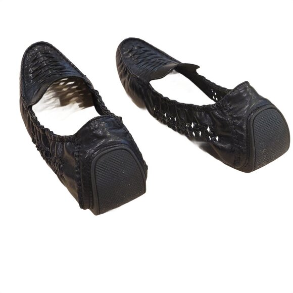 Cole Haan Women's Sadie Huarache Black Leather Flats, Size 11, New - Picture 4 of 6
